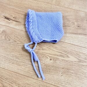 Purple knit bonnet hat size 0-6 months